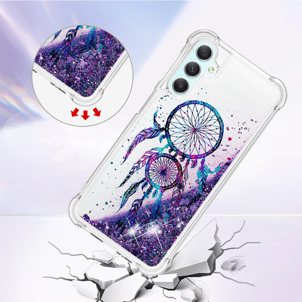 YB Quicksand Series-2 for Samsung Galaxy A24 4G Pattern Printing TPU Phone Case Floating Liquid Cover YB Quicksand Series-2 for Samsung Galaxy A24 4G Pattern Printing TPU Phone Case Floating Liquid Cover